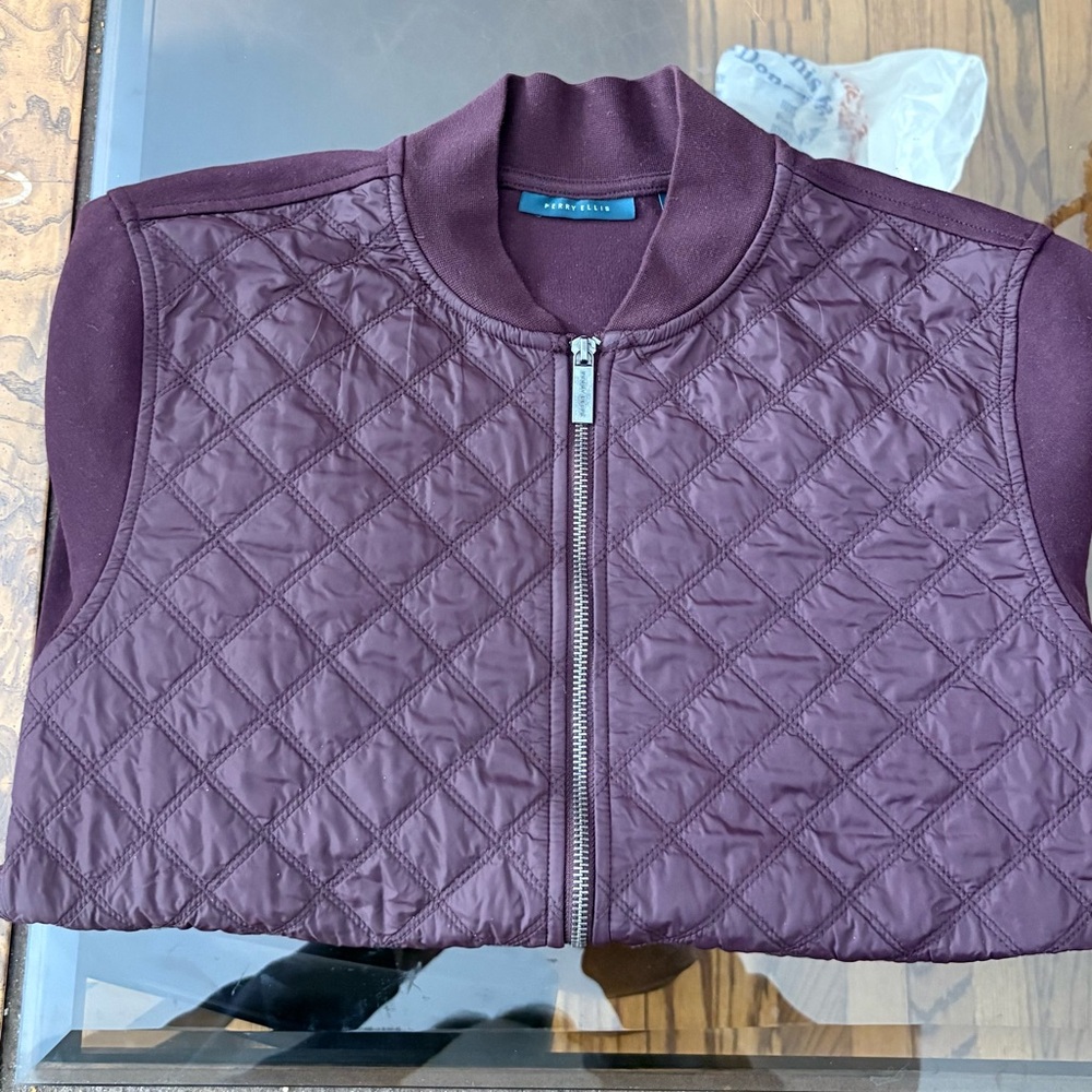 Perry Ellis Purple Bomber Jacket